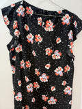 Black Floral Dress - Coral & White Polka Dot Ruffle Sleeve Dress