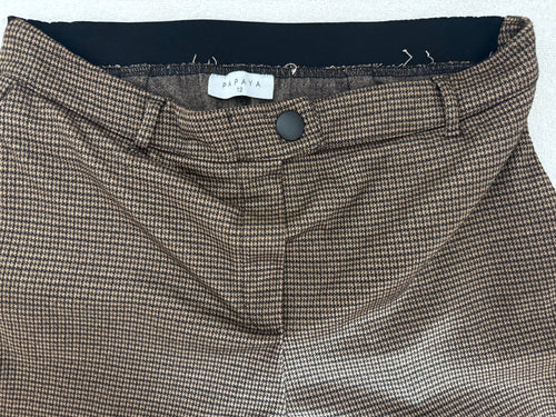 Brown Houndstooth Tailored Trousers