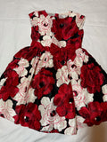 Red & White Rose Print Fit and Flare Dress - Girls' Party Dress