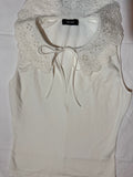 ME+EM Cream Blouse with Embellished Scalloped Collar