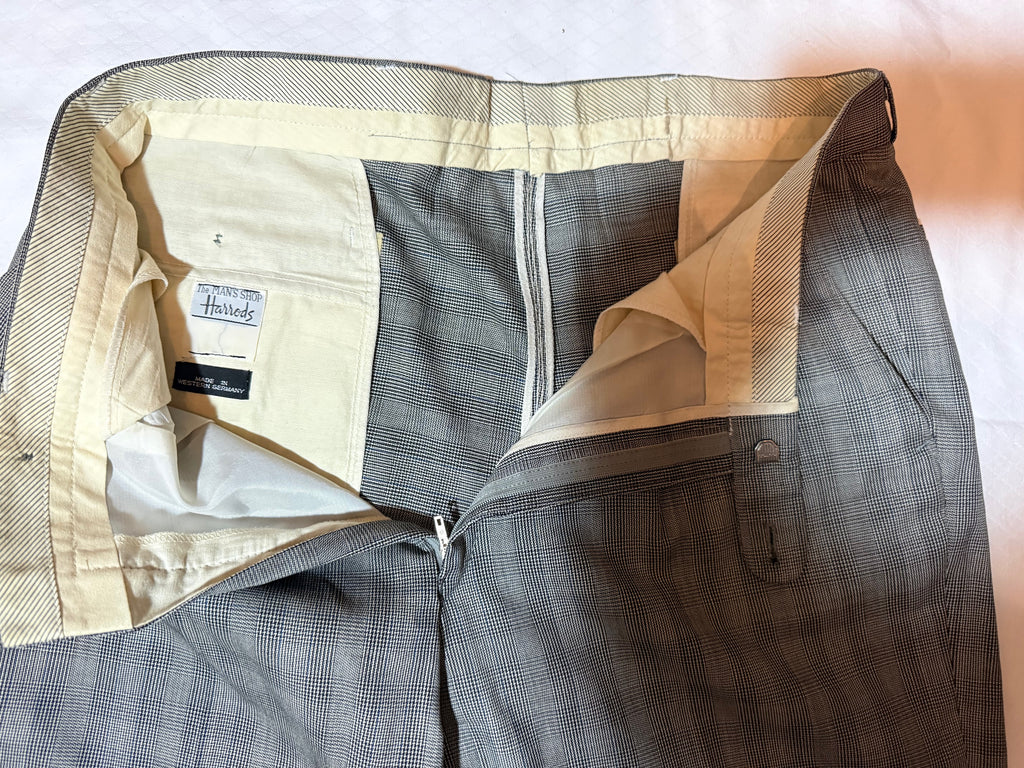 Harrods Grey Check Suit - Men's Two-Piece Tailored Suit