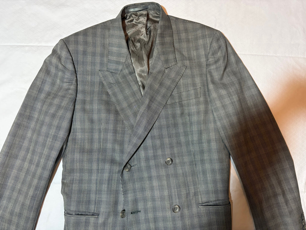 Harrods Grey Check Suit - Men's Two-Piece Tailored Suit