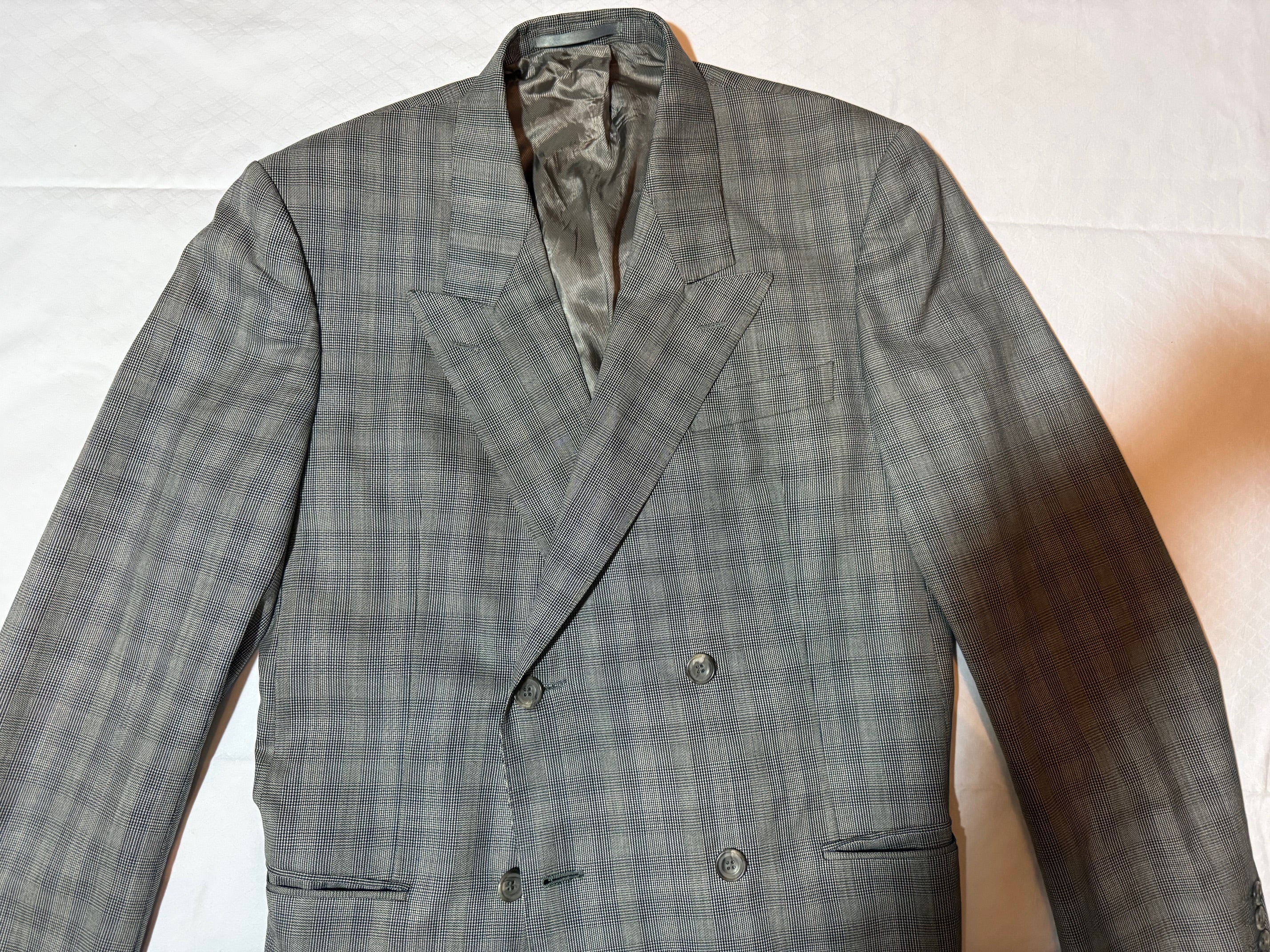 Harrods Grey Check Suit - Men's Two-Piece Tailored Suit