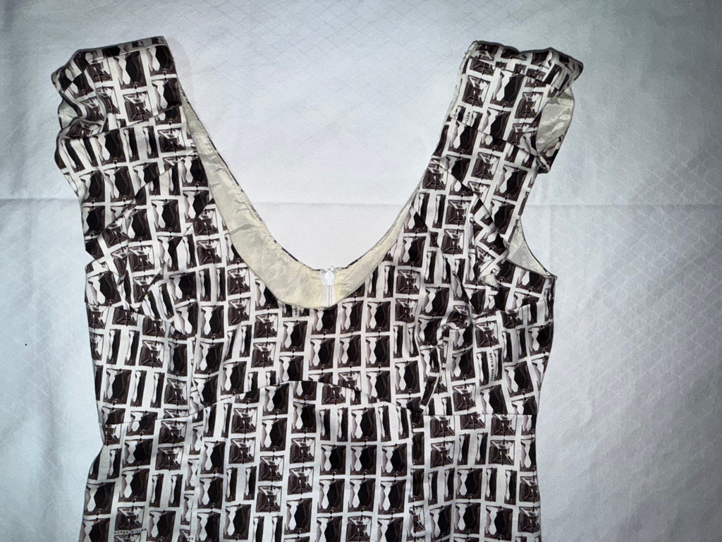 Black & White Geometric Print Bodycon Dress