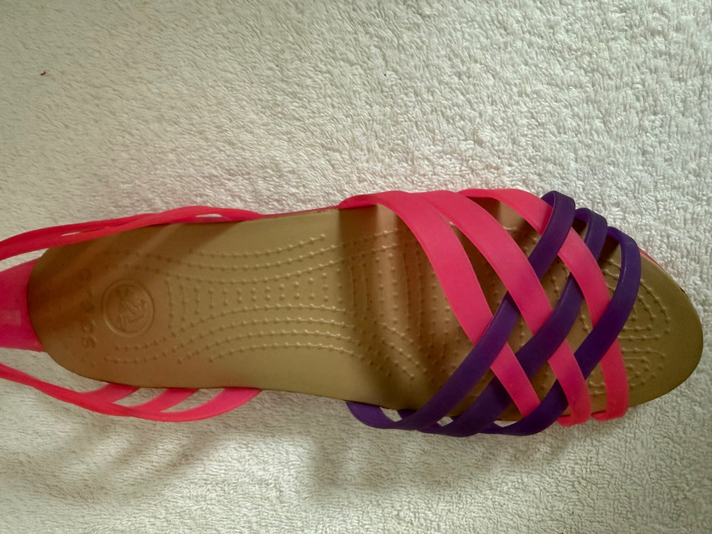 Crocs Pink & Purple Strappy Sandals - Women's Flat Shoes
