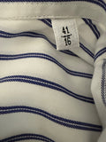 Armani Collezioni Navy & White Striped Shirt - Size 41/16