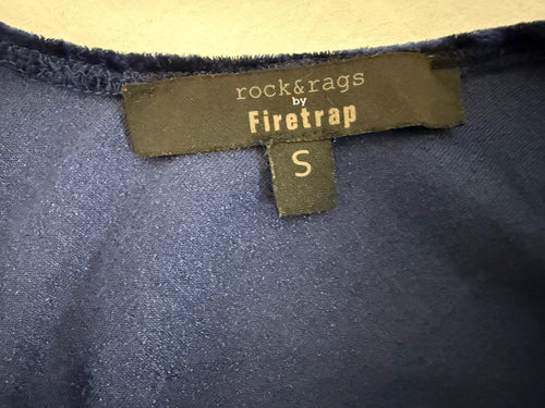 Black Crushed Velvet Long Sleeve Top - rock&rags by Firetrap