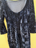 Black Crushed Velvet Long Sleeve Top - rock&rags by Firetrap