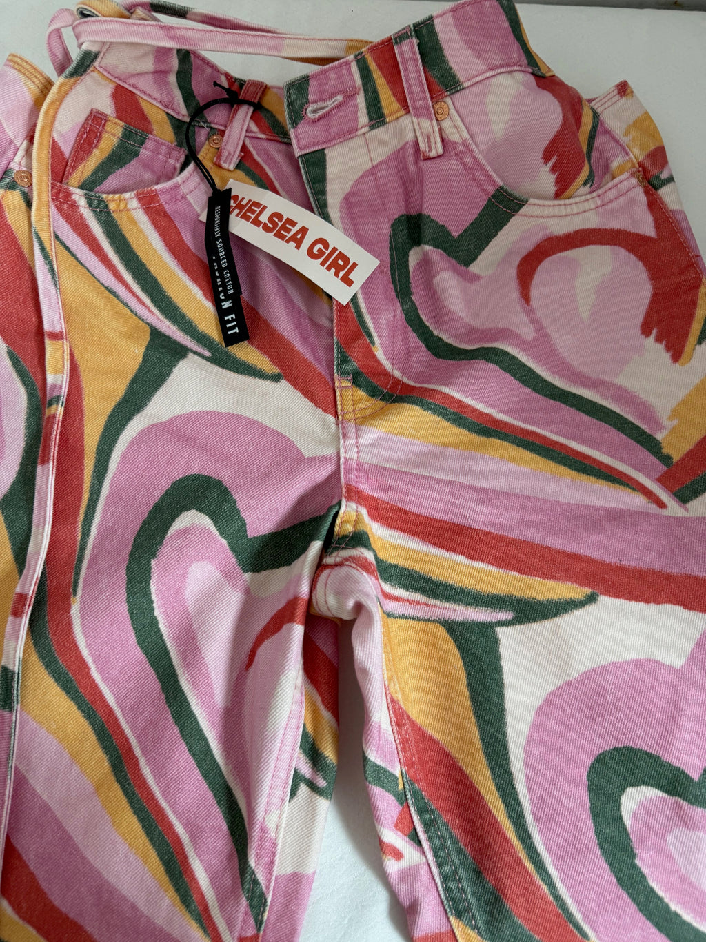 Chelsea Girl Multicolored Striped Trousers - Pink Retro Pants