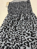 Leopard Print Smocked Midi Dress