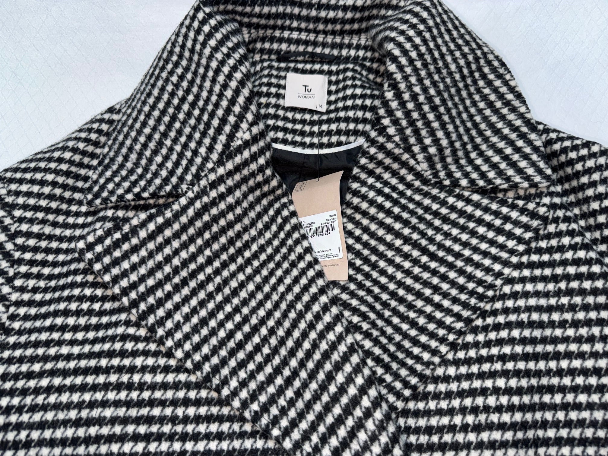 Houndstooth Double-Breasted Blazer
