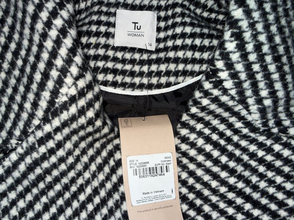 Houndstooth Double-Breasted Blazer
