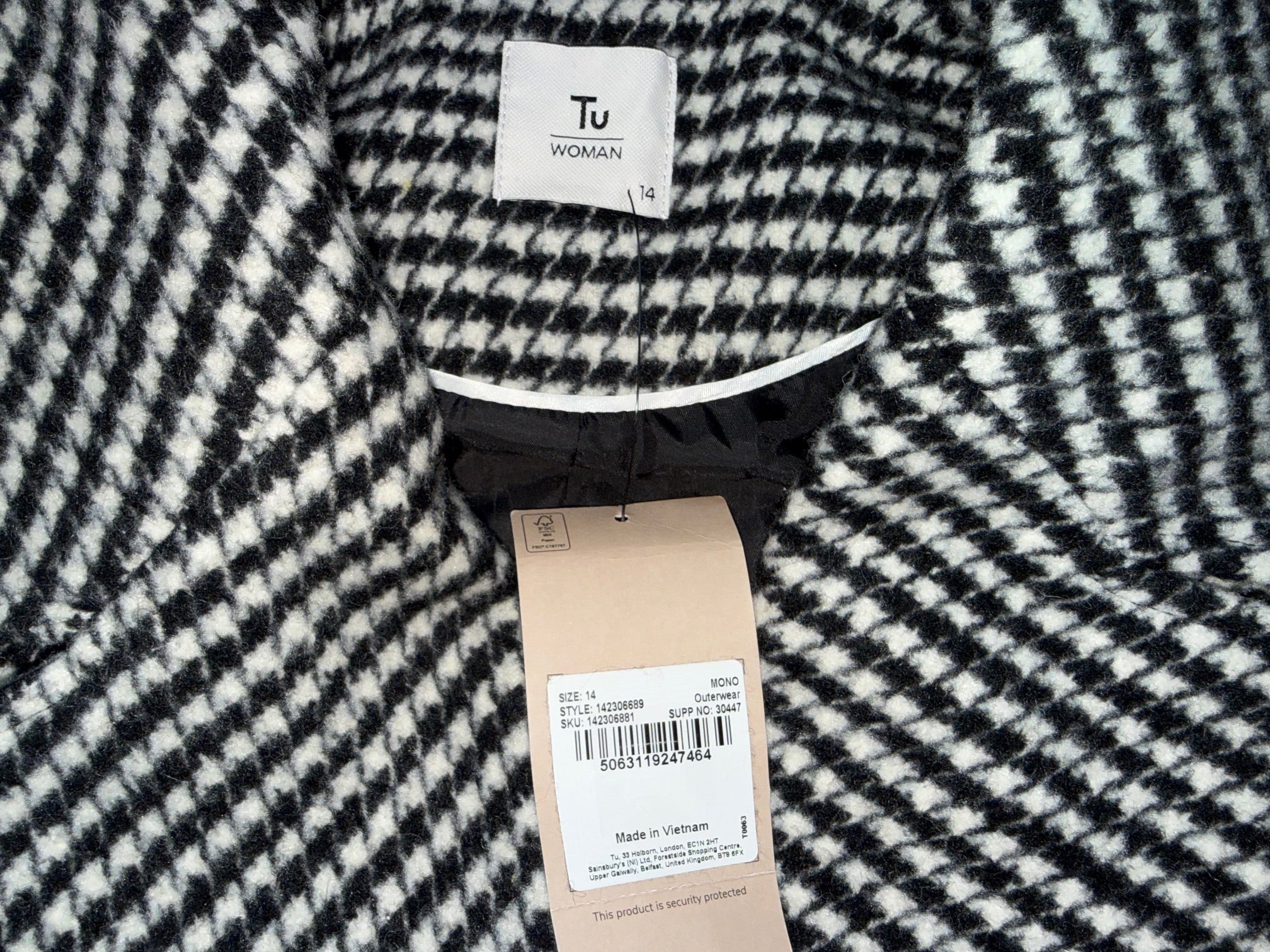 Houndstooth Double-Breasted Blazer