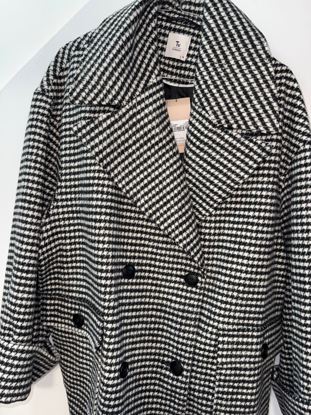 Houndstooth Double-Breasted Blazer