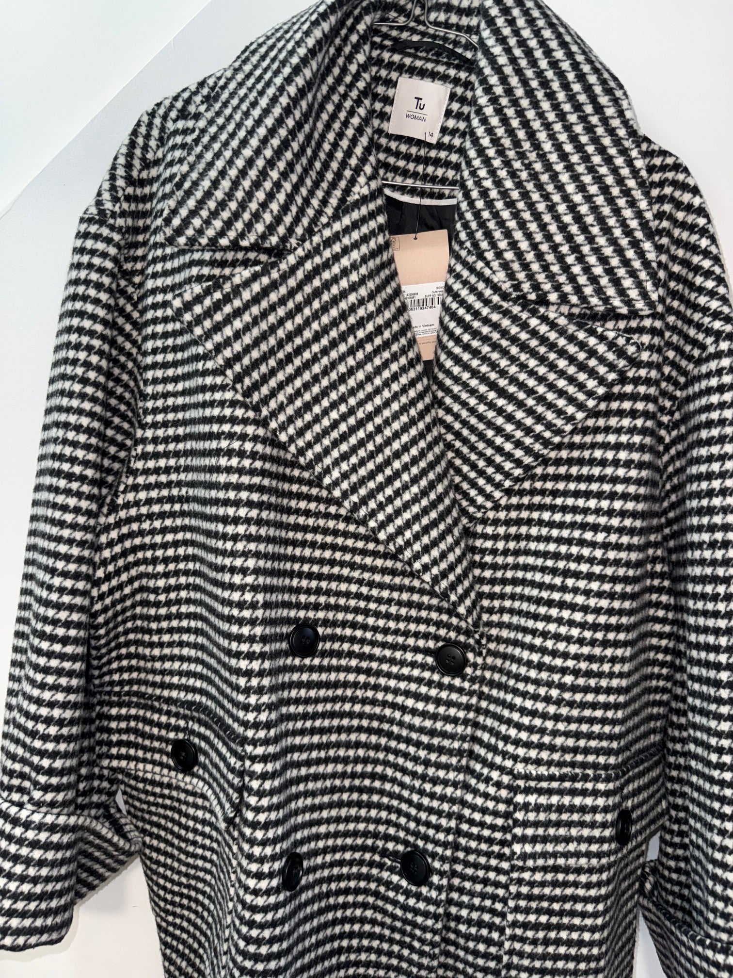 Houndstooth Double-Breasted Blazer