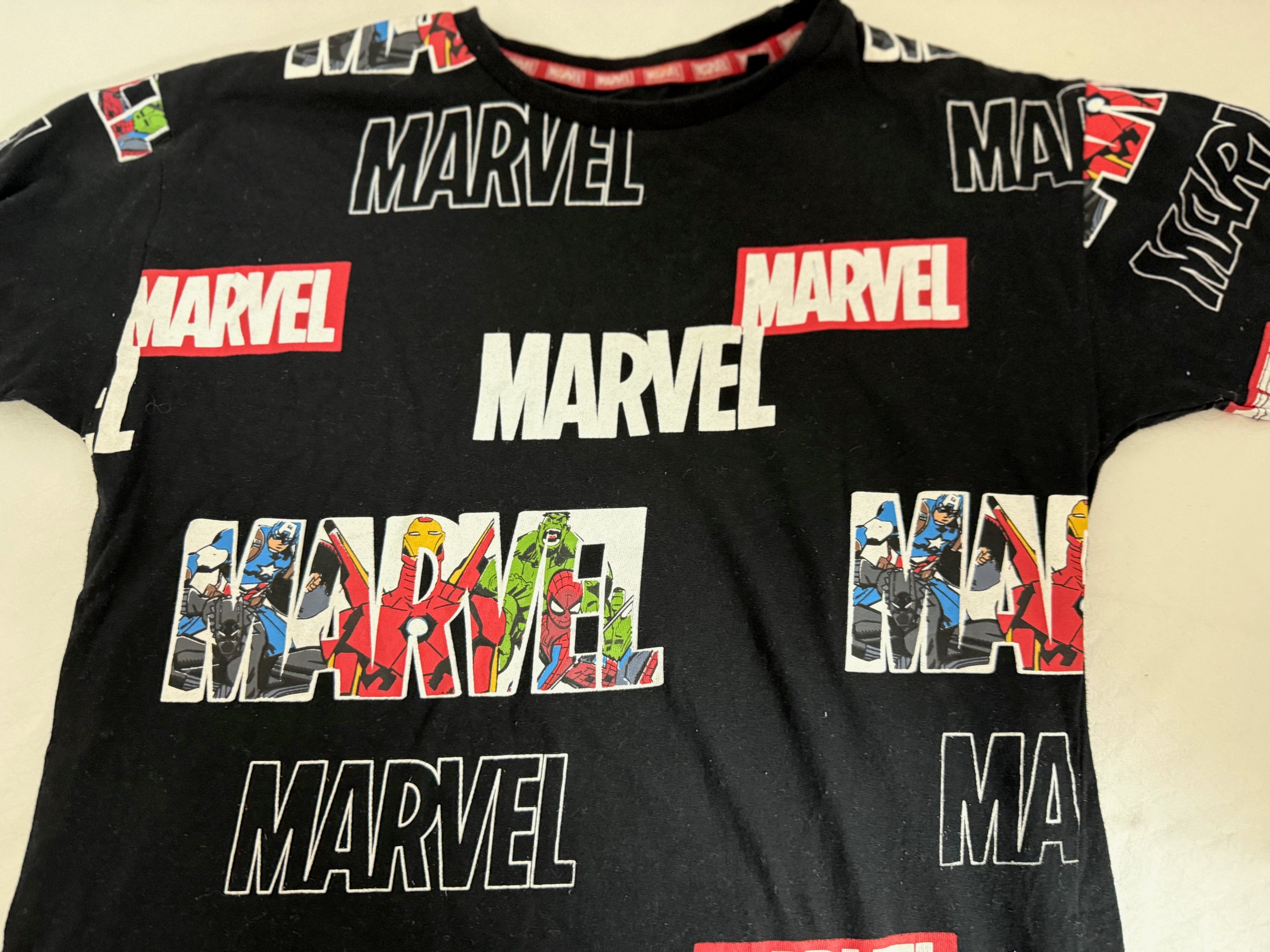Marvel All-Over Logo Print T-Shirt - Kids