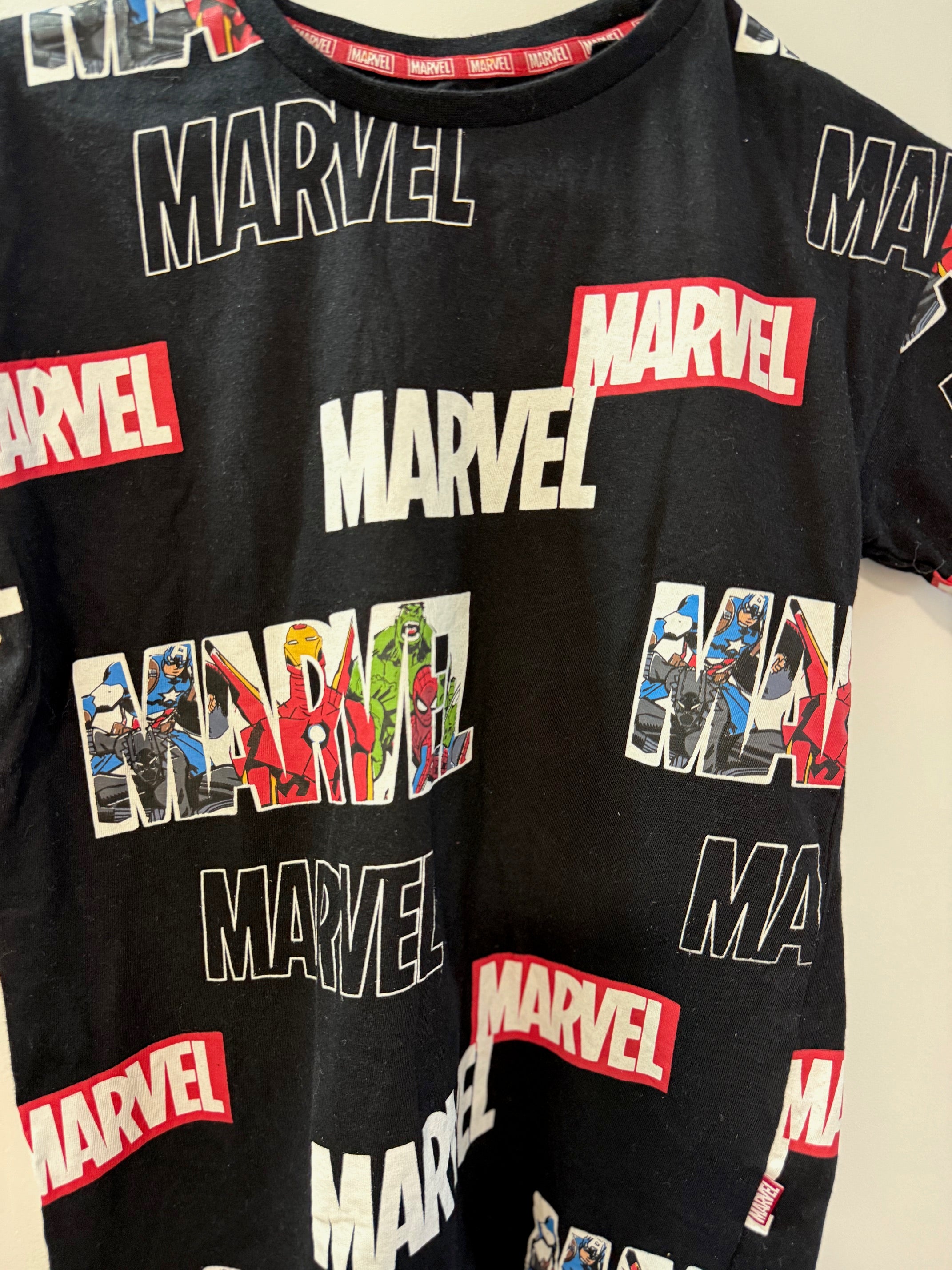 Marvel All-Over Logo Print T-Shirt - Kids
