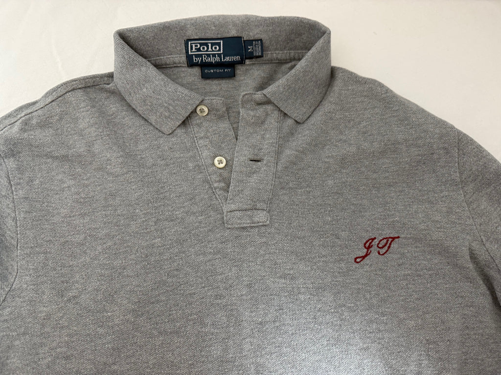 Polo by Ralph Lauren Custom Fit Long Sleeve Polo - Grey