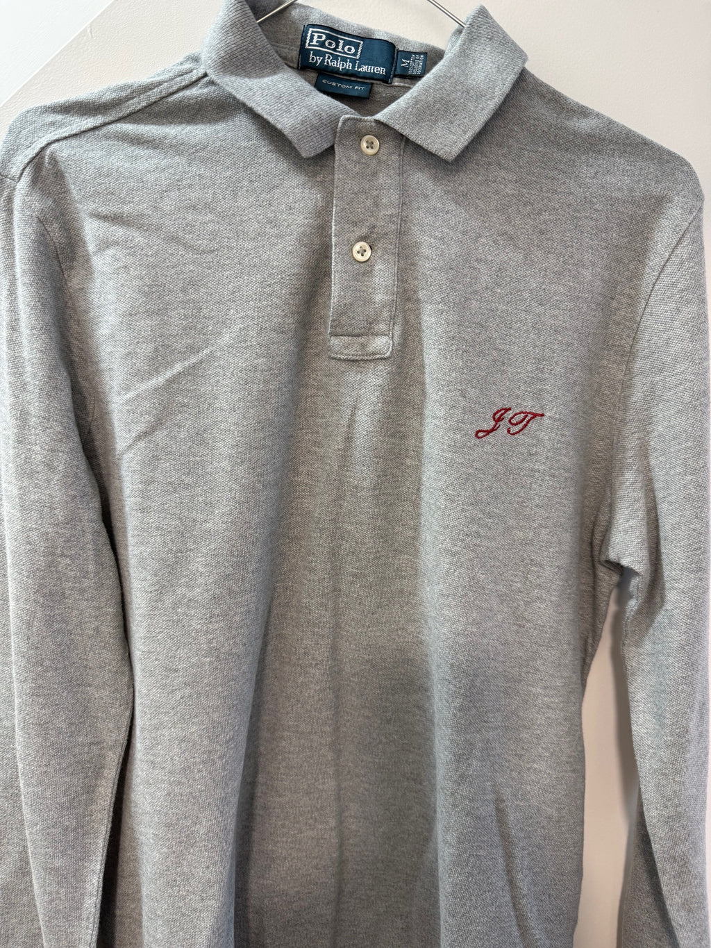 Polo by Ralph Lauren Custom Fit Long Sleeve Polo - Grey