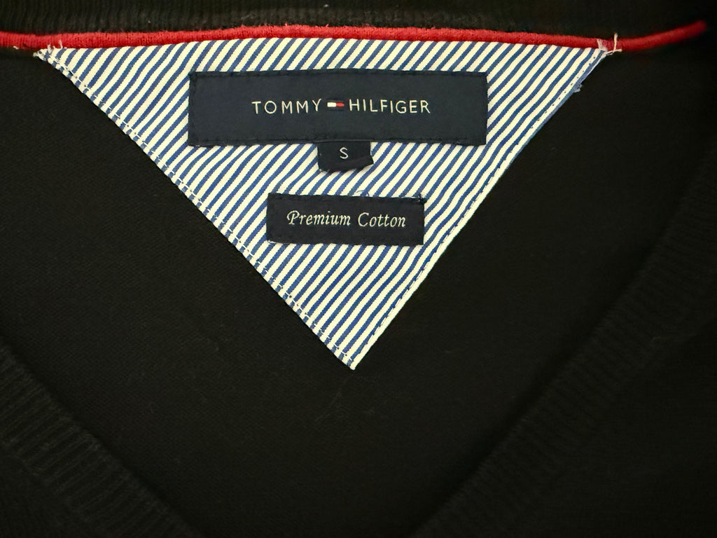 Tommy Hilfiger Premium Cotton V-Neck Sweater - Charcoal