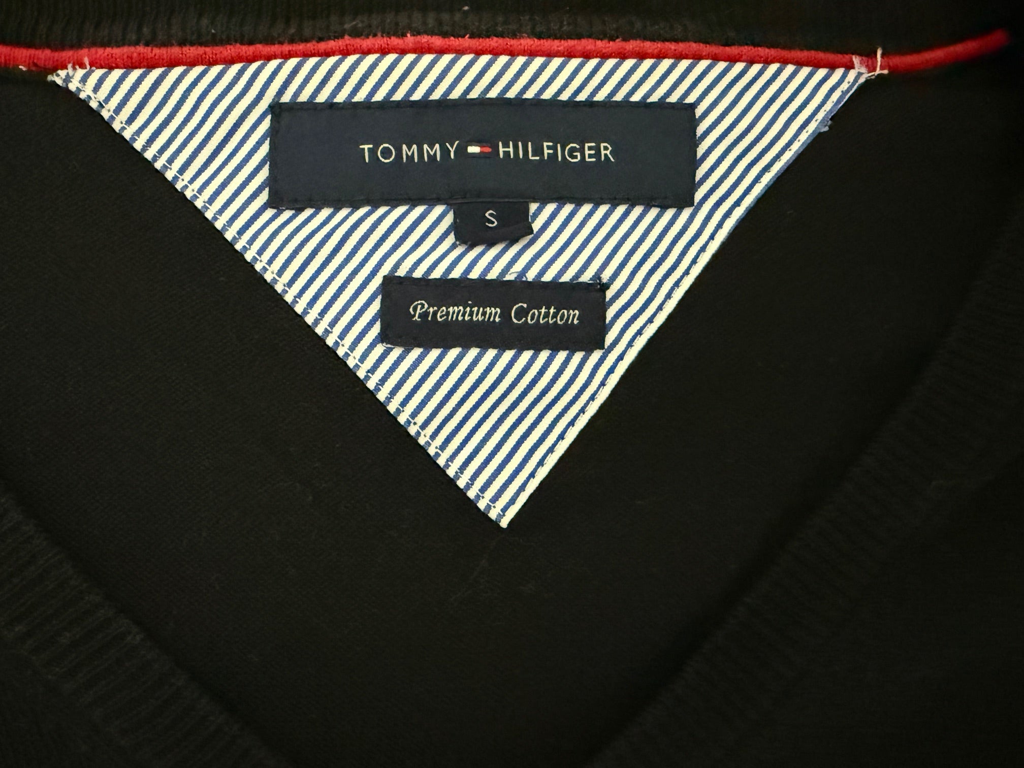 Tommy Hilfiger Premium Cotton V-Neck Sweater - Charcoal