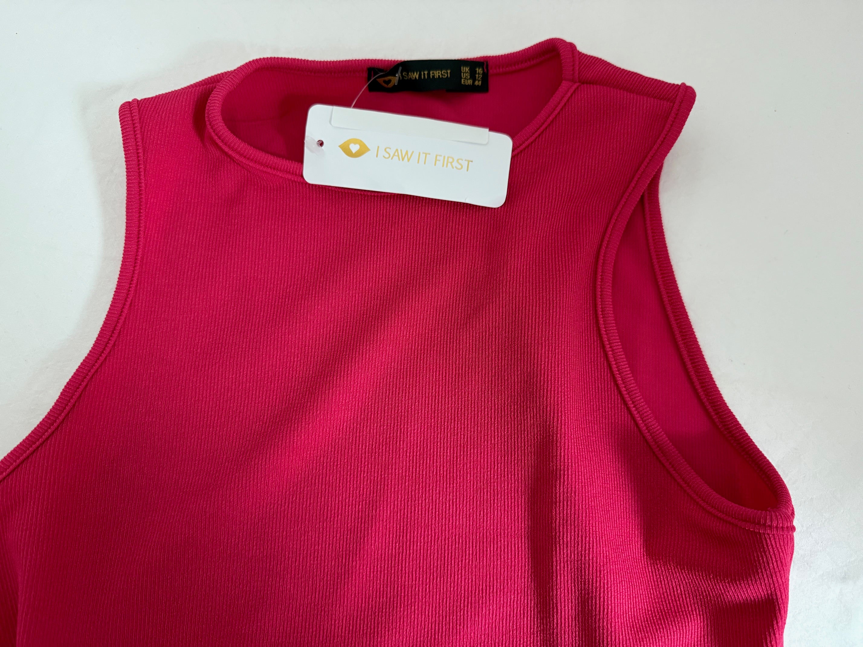 I Saw It First Ribbed Sleeveless Top - Hot Pink
