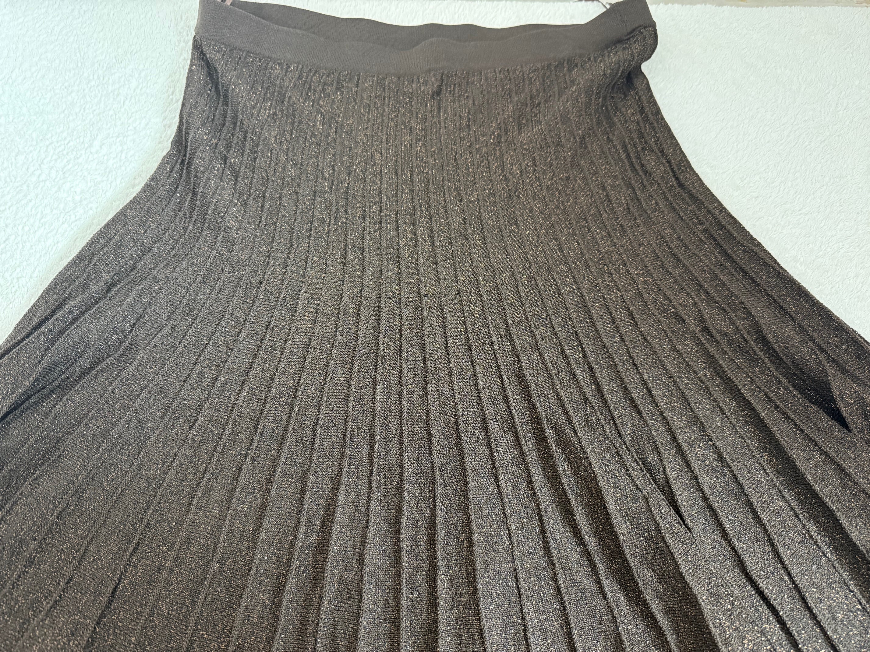 Zara Metallic Pleated Skirt Size S