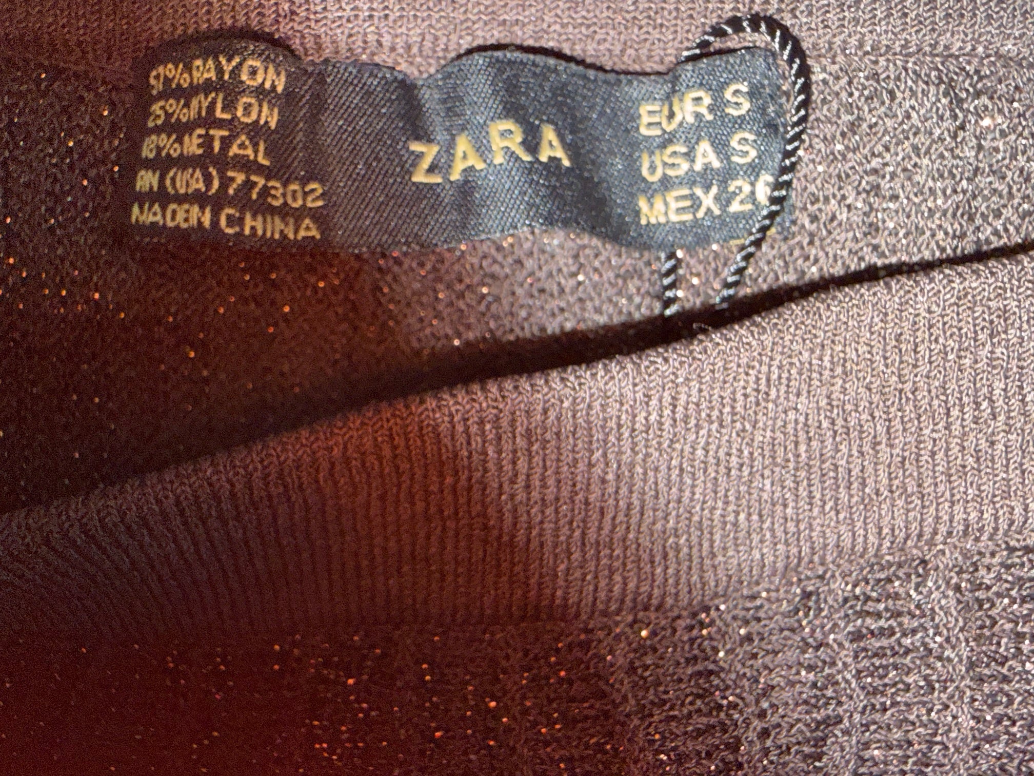 Zara Metallic Pleated Skirt Size S