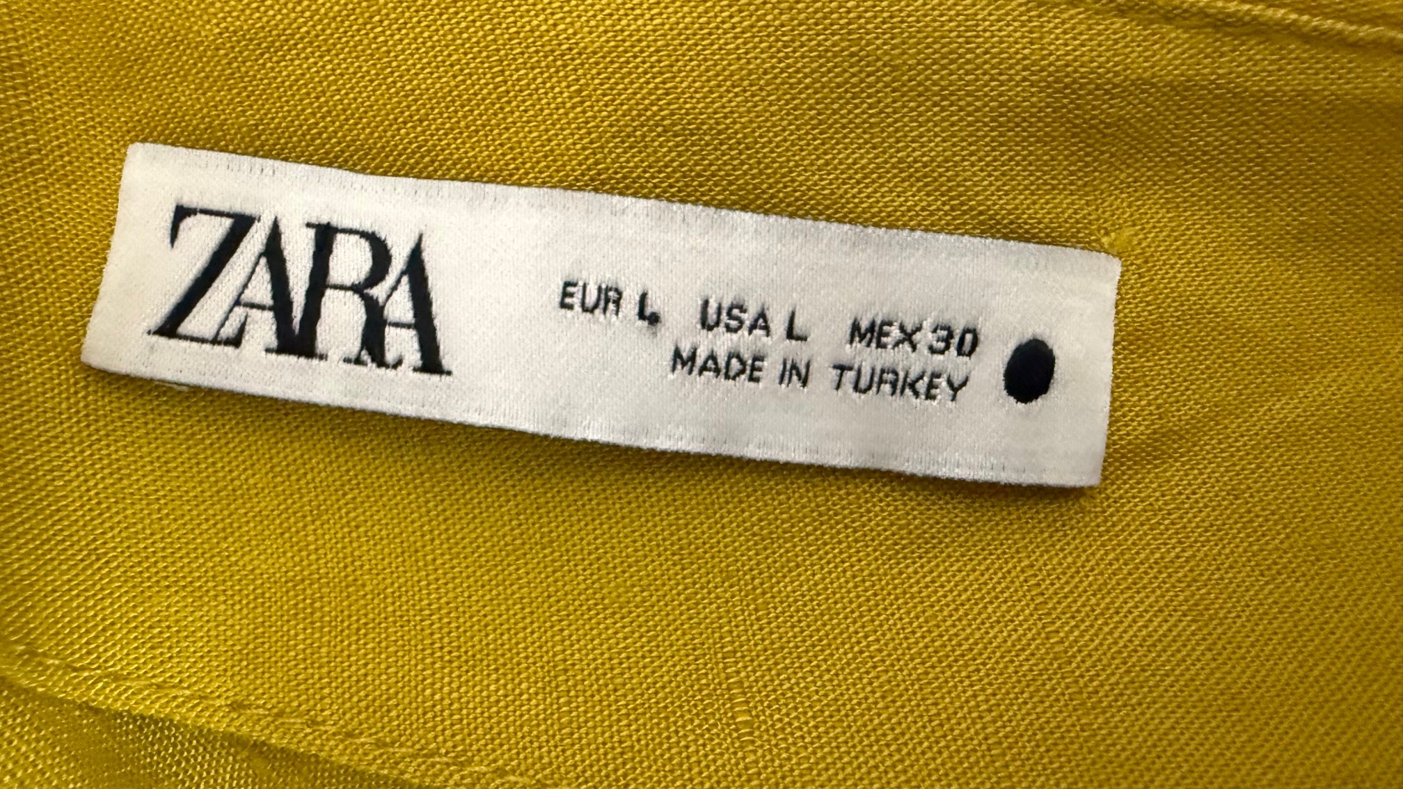 Zara Mustard Yellow Draped Dress Size L