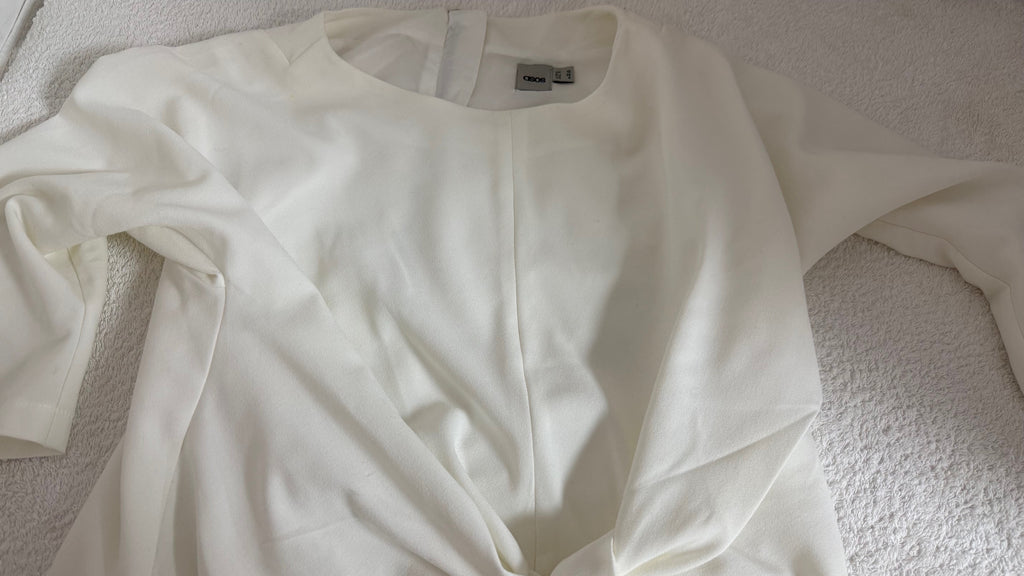 ASOS White Tie-Waist Dress Size 10