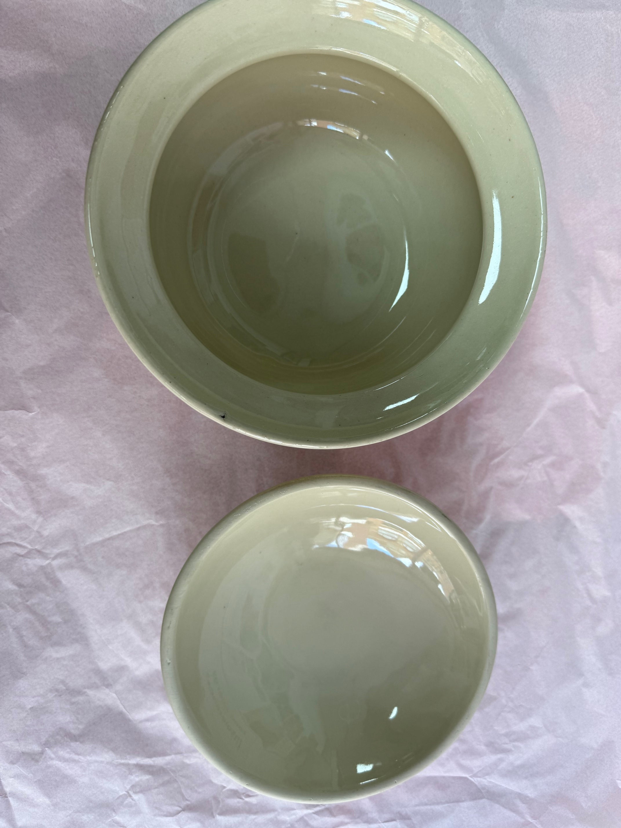 Celadon Glazed Bowl Set (Large & Small)