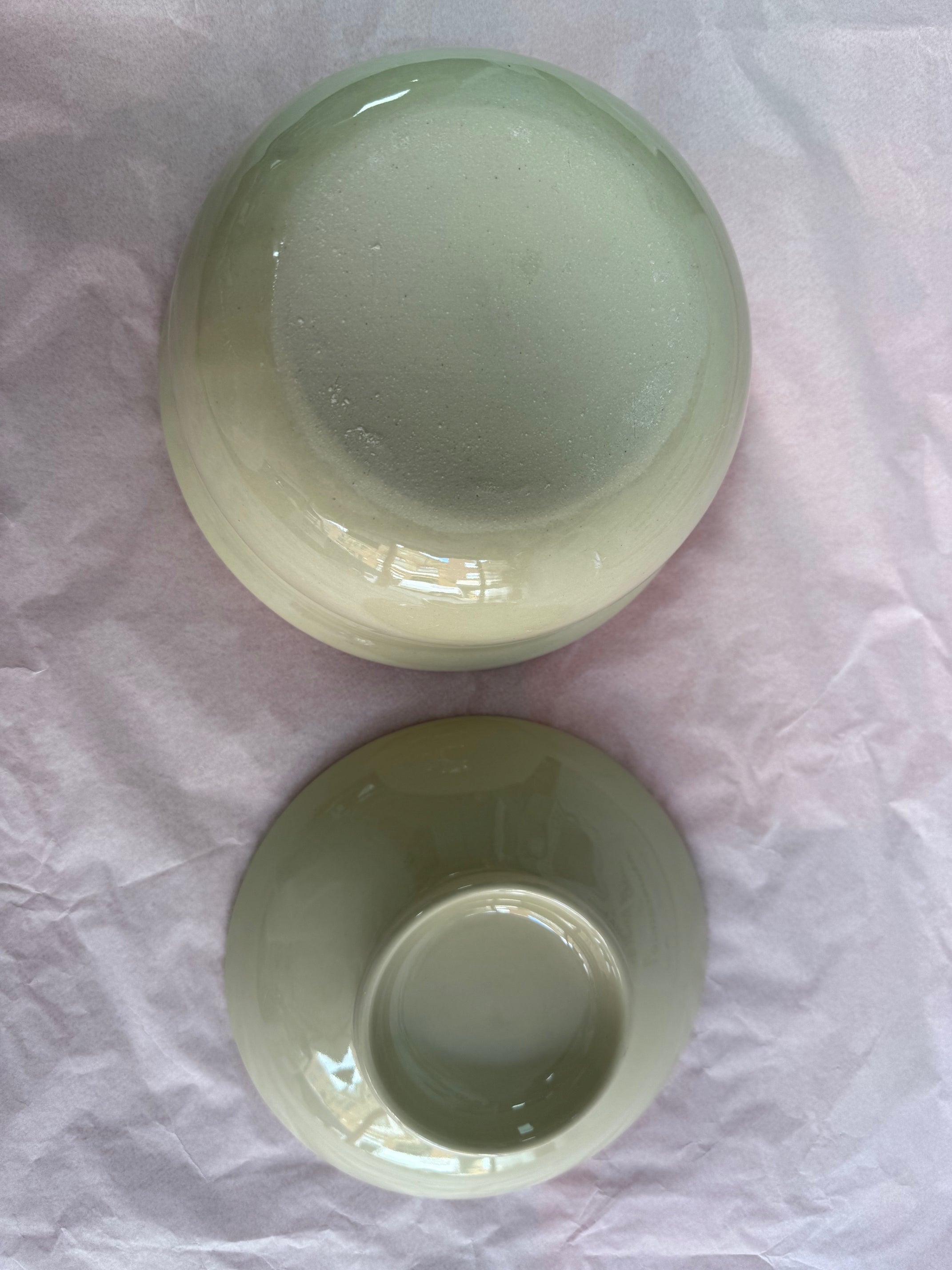 Celadon Glazed Bowl Set (Large & Small)