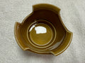 Amber Glazed Ceramic Bowl with Tri-Notch Rim