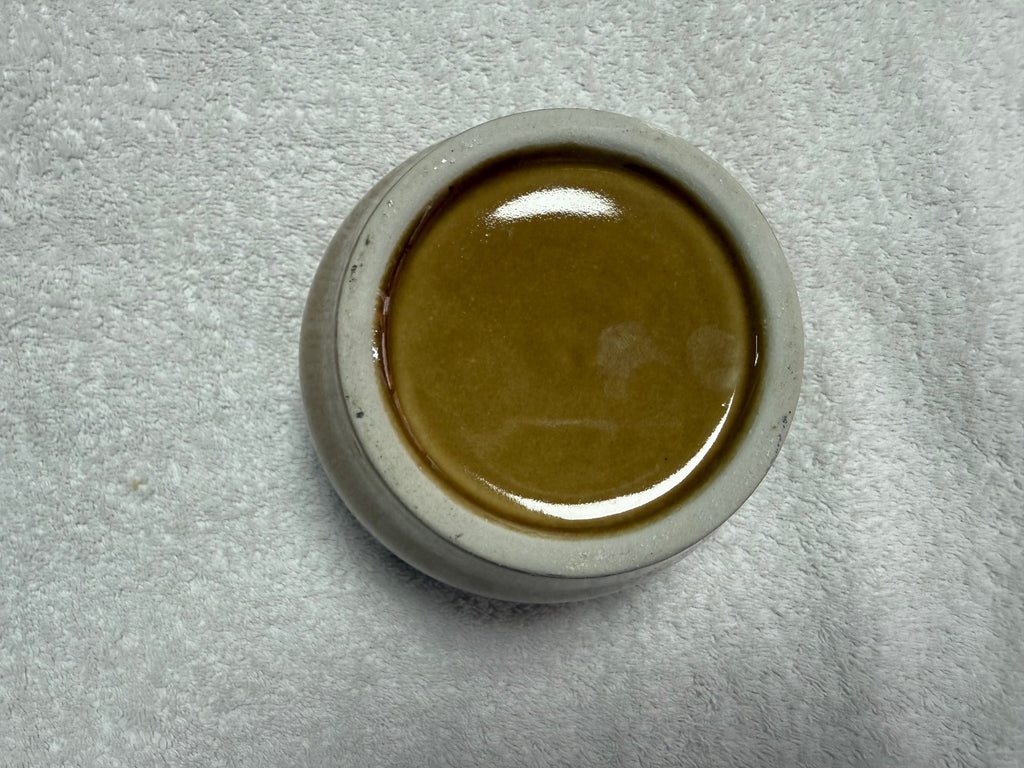 Amber Glazed Ceramic Bowl with Tri-Notch Rim