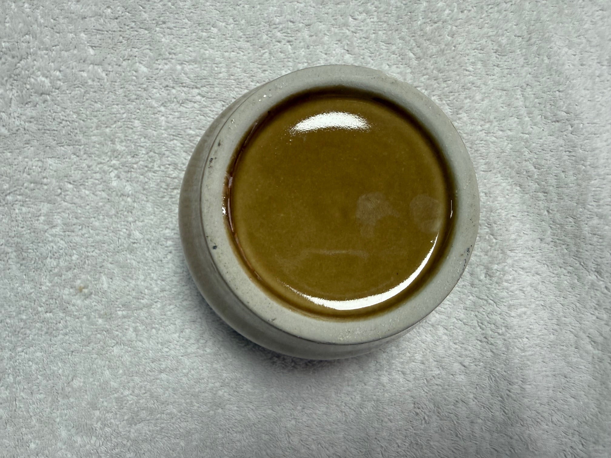 Amber Glazed Ceramic Bowl with Tri-Notch Rim