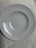 Grey Ribbed-Rim Deep Pasta & Soup Bowl