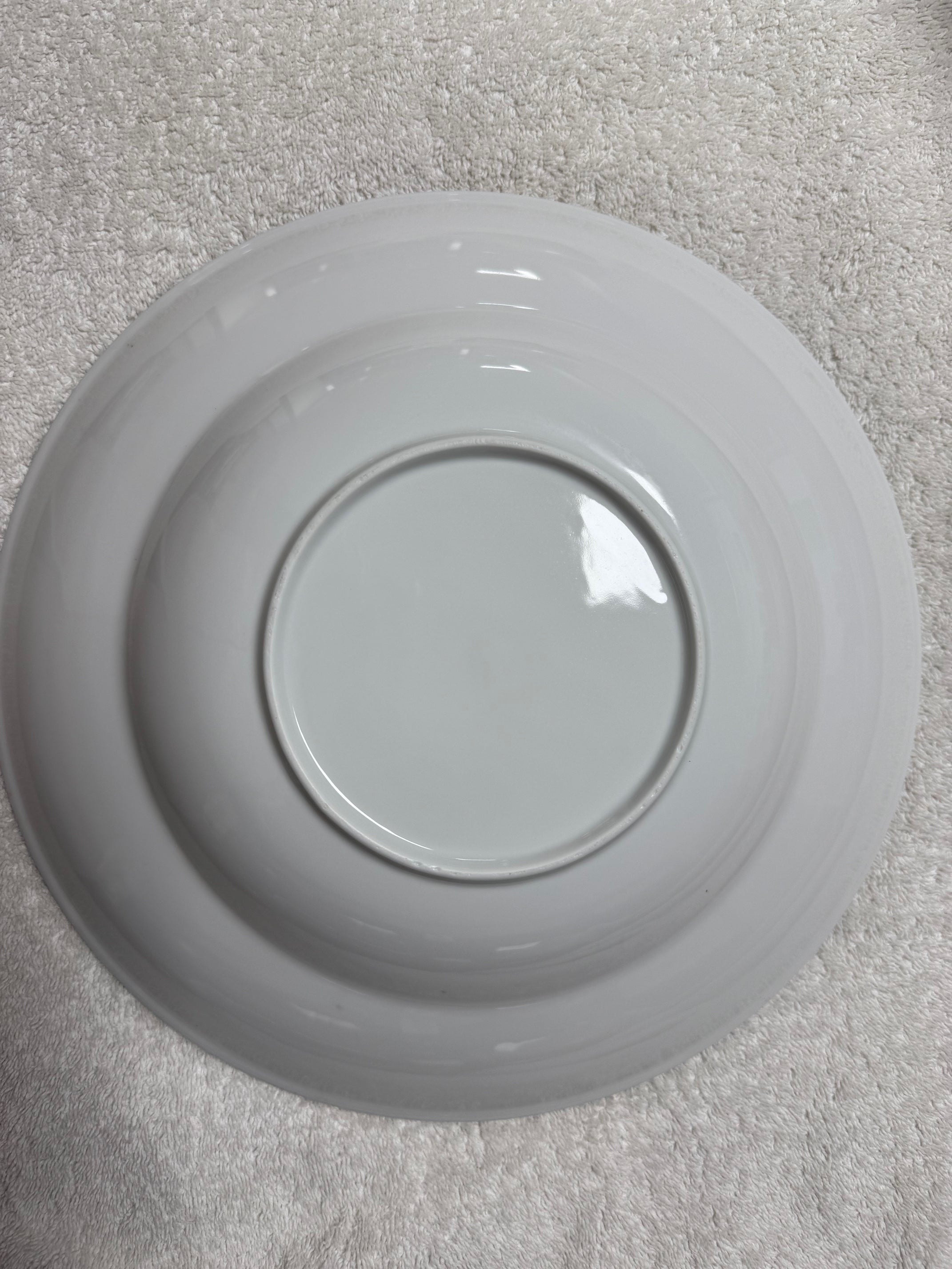 Grey Ribbed-Rim Deep Pasta & Soup Bowl