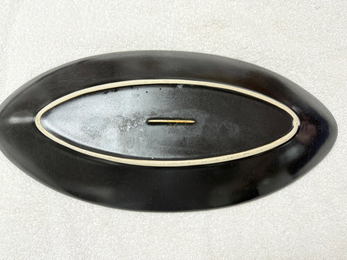 Black Oval Enamel Serving Platter – Vintage Style