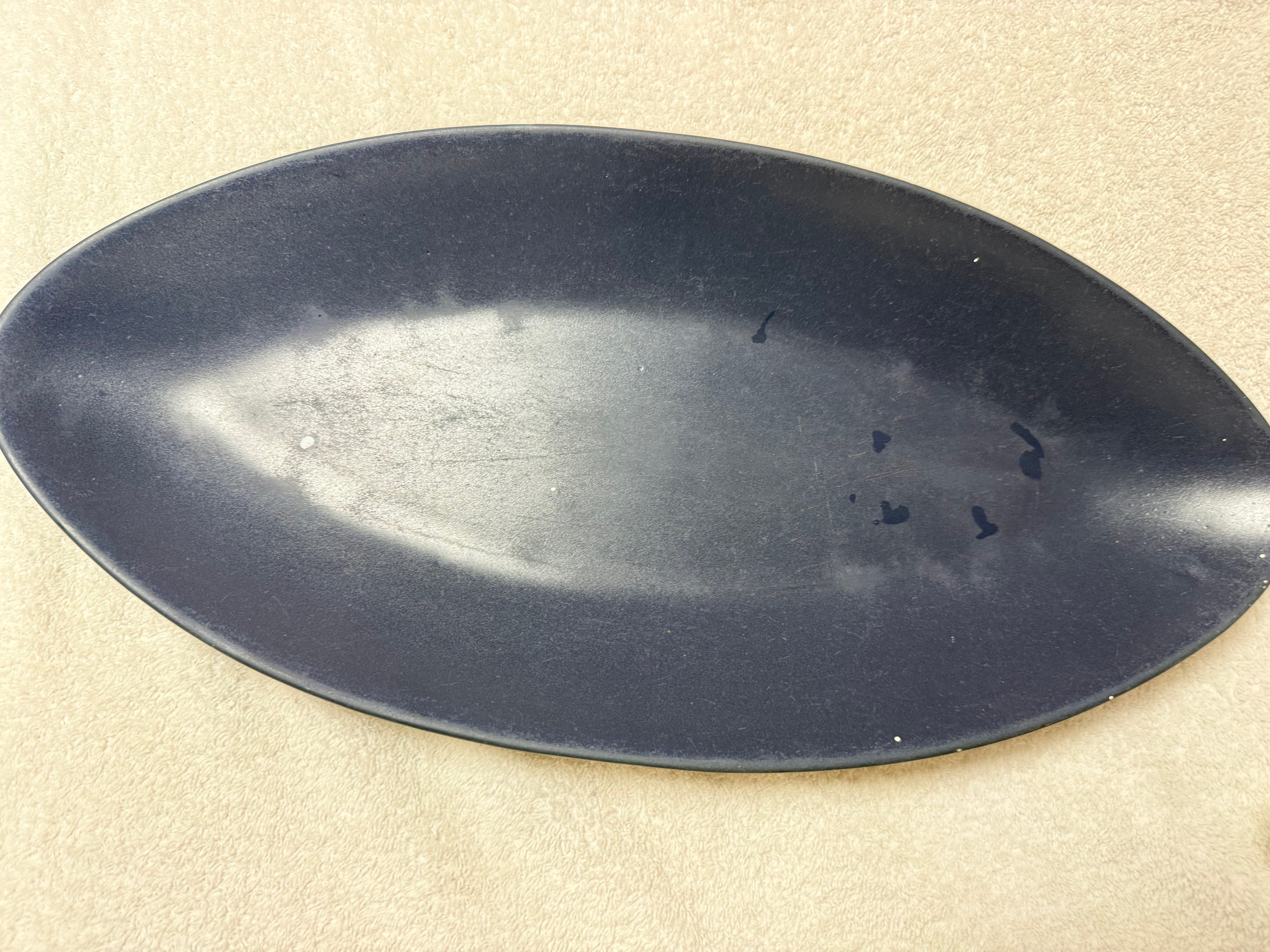 Navy Blue Oval Enamel Serving Platter