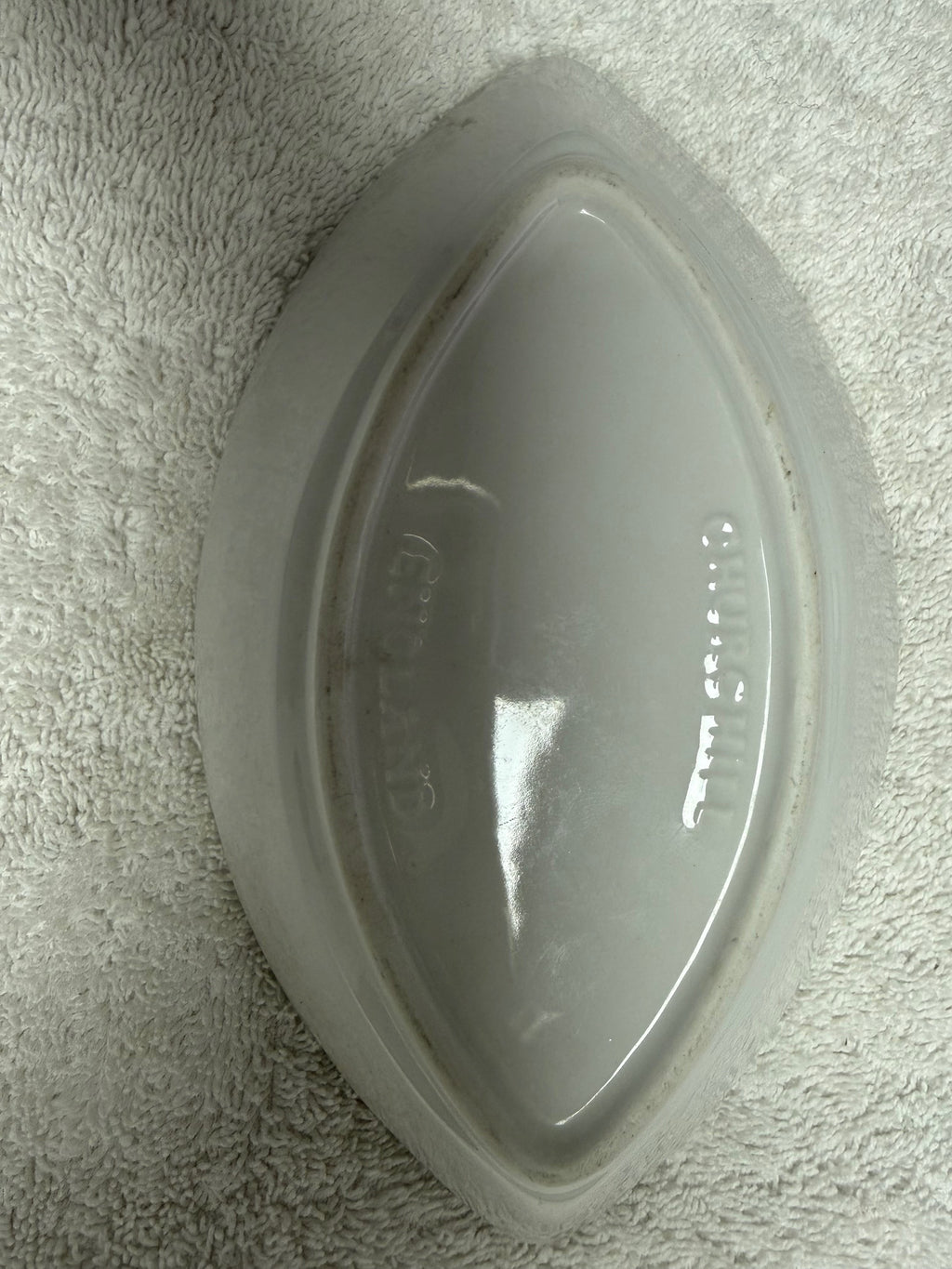 Leaf-Shaped Ceramic Serving Bowl – Grey Glaze