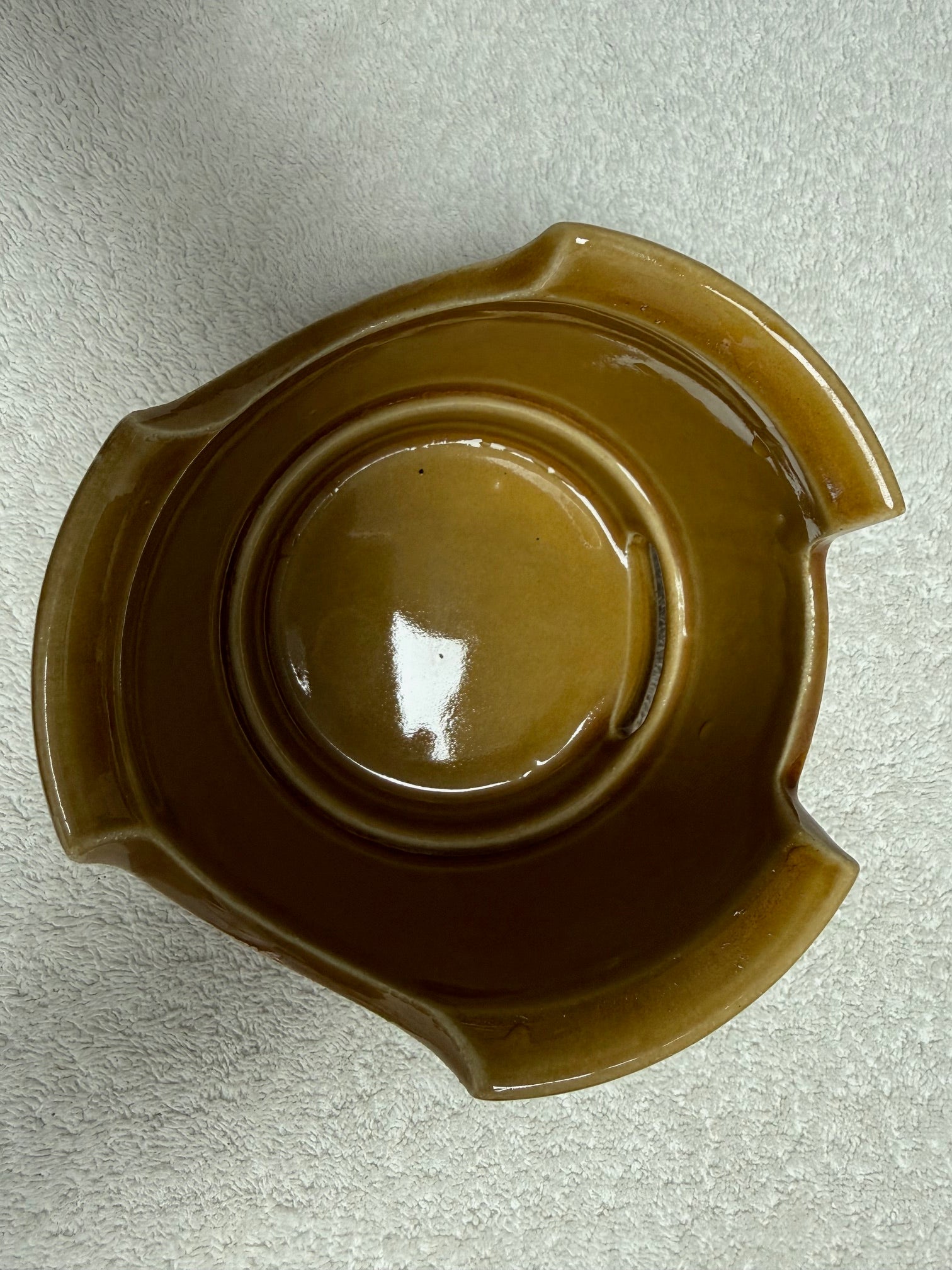 Brown Glazed Ceramic Sugar Bowl