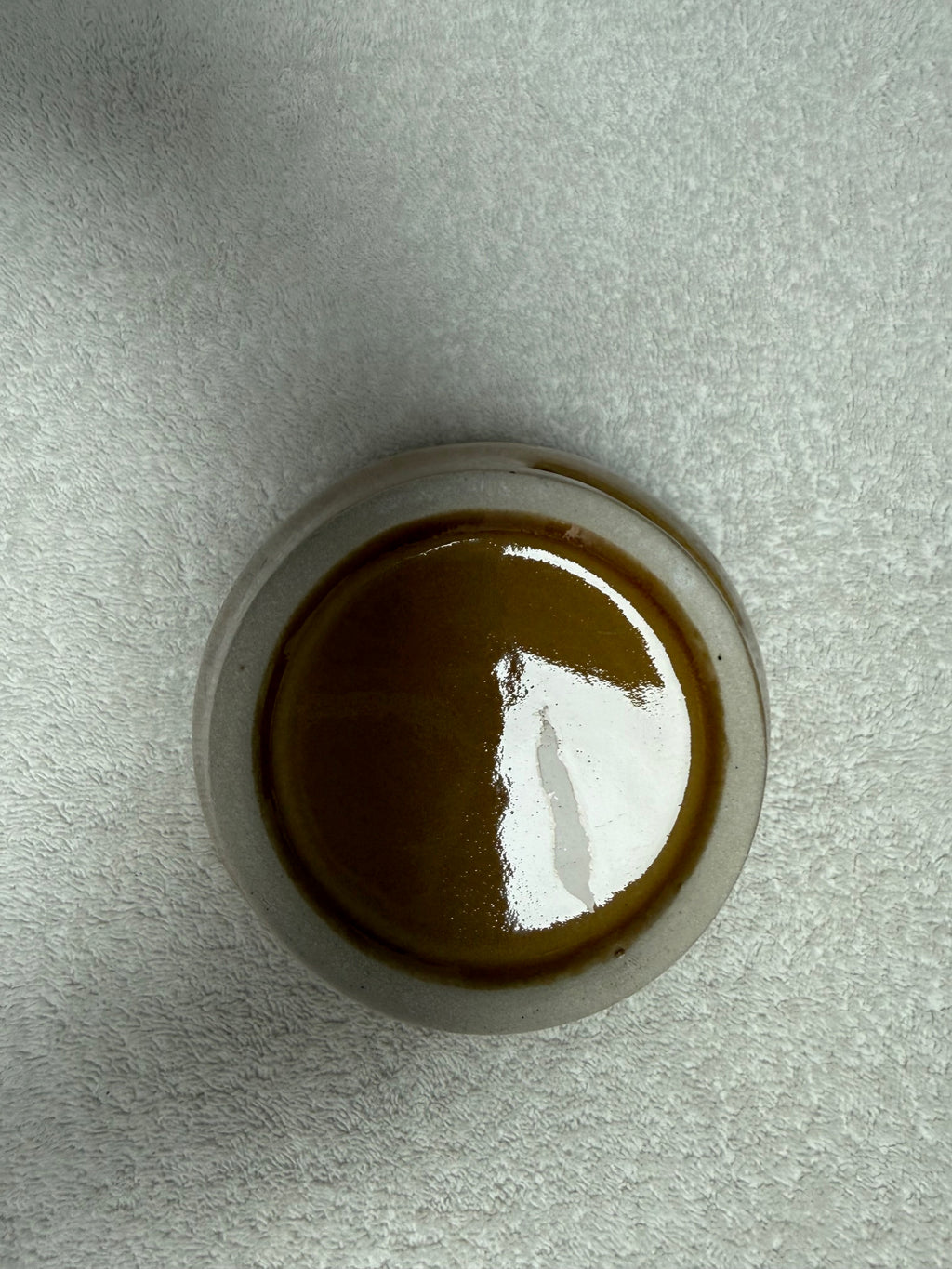 Brown Glazed Ceramic Sugar Bowl