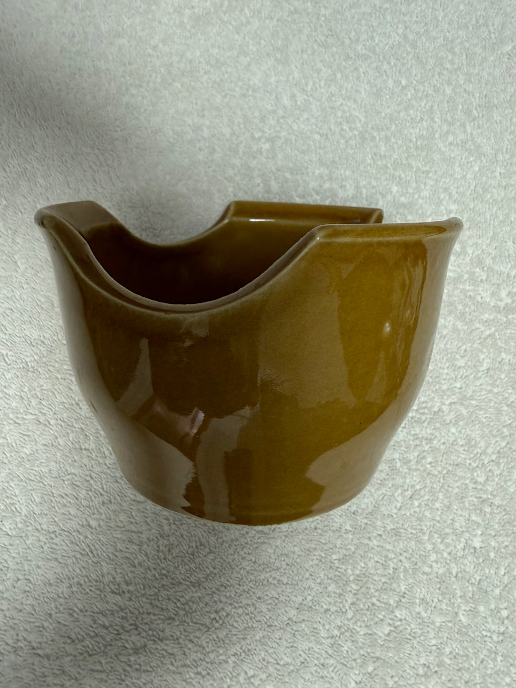 Brown Glazed Ceramic Sugar Bowl