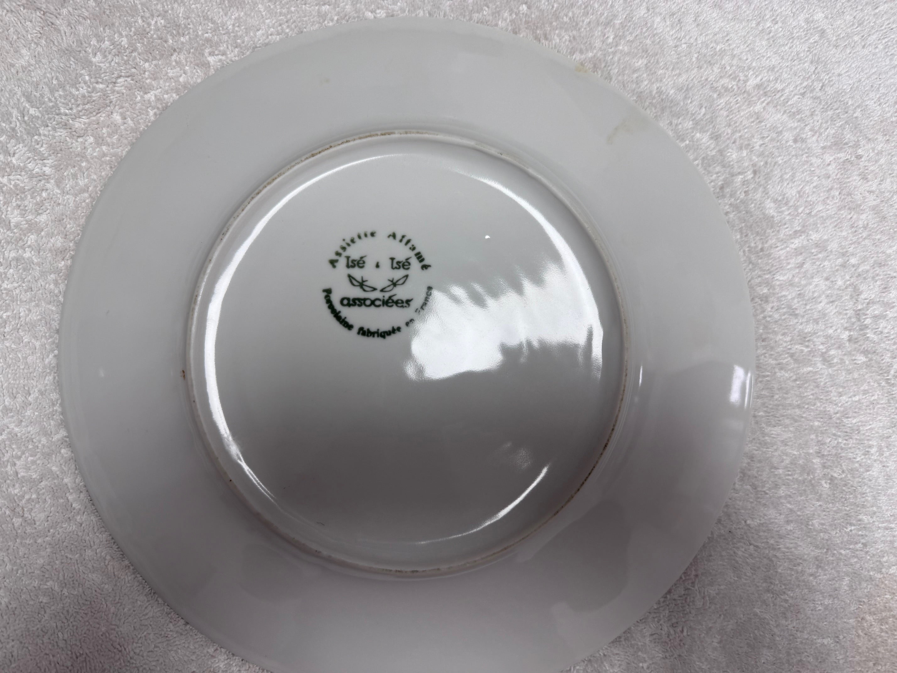 Isé & Isé Associées French Porcelain Wide-Rimmed Plate