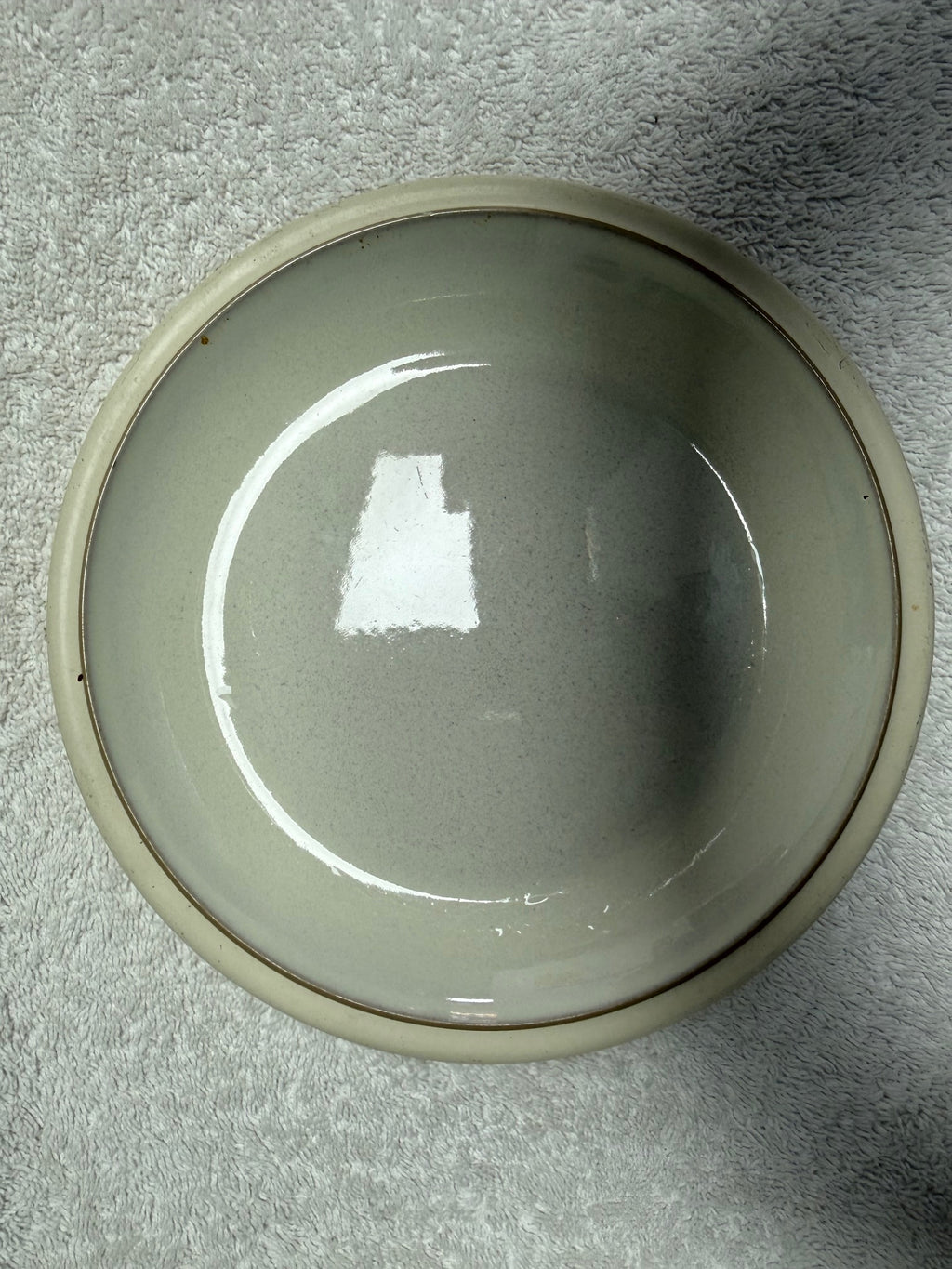 Denby England Grey Glazed Bowl with Gold Rim