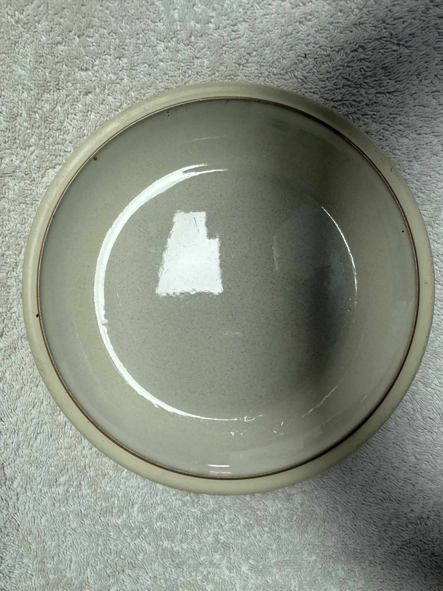 Denby England Grey Glazed Bowl with Gold Rim