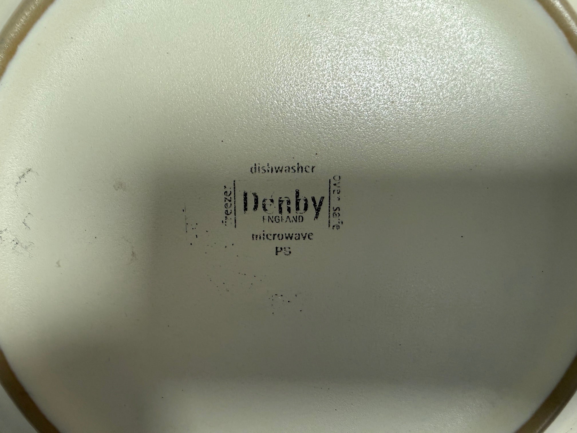Denby England Grey Glazed Bowl with Gold Rim