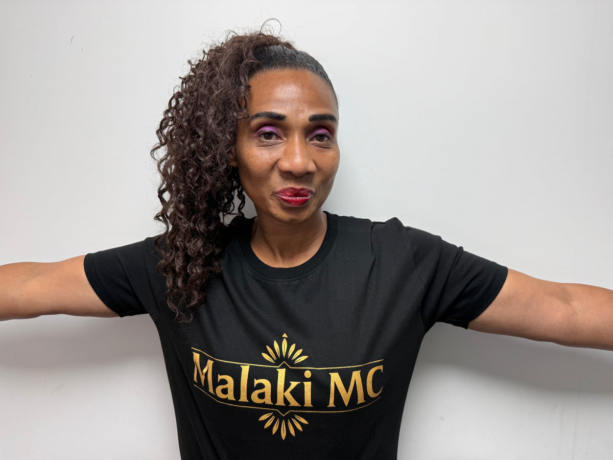 Malaki MC Women's Black T-Shirt - Side profile view