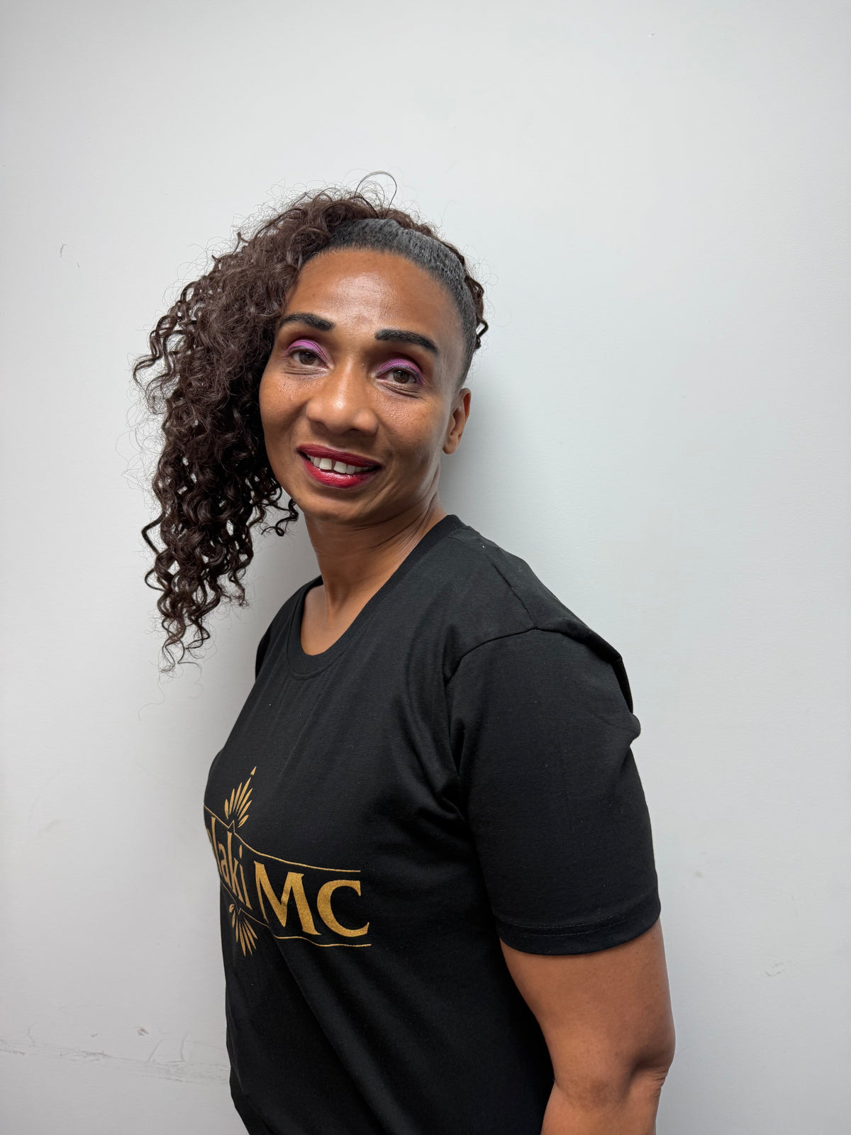 Malaki MC Women's Black T-Shirt - Front hands on hips variation