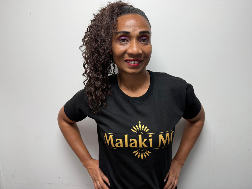 Malaki MC Women's Black T-Shirt - Relaxed lifestyle pose